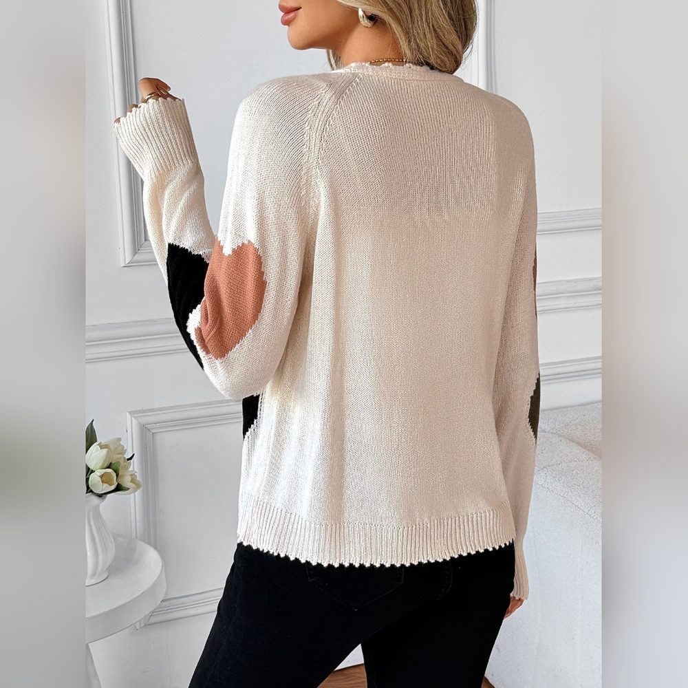 Heart Patterned Button-Up Cardigan Sweater - Picture 6 of 10